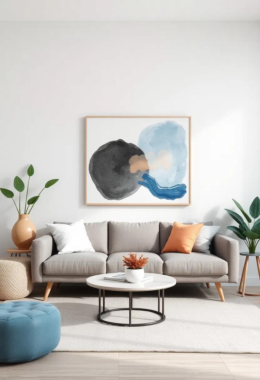 Playful ⁣and⁤ Whimsical Abstract‌ Pieces for Youthful‍ Living Room Energy