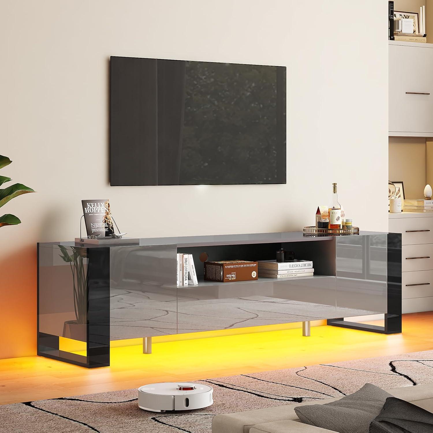 AMERLIFE 70 inch TV Stand with LED, how it fits your space AMERLIFE 70 inch TV Stand with LED, how it fits your space