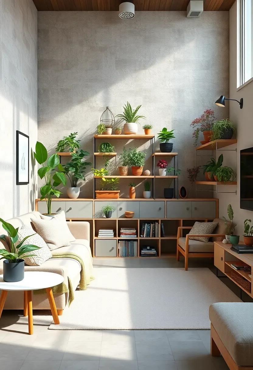 Family-Friendly: A playful living room with ‌sturdy, low plant shelves accessible to ​kids, filled with non-toxic plants that engage young ones in the fun of caring for their own ⁤greenery
