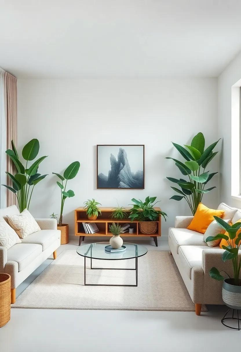 Use plants‌ to soften edges: Place plants at sharp corners or between furniture to soften the overall look and create a more inviting space