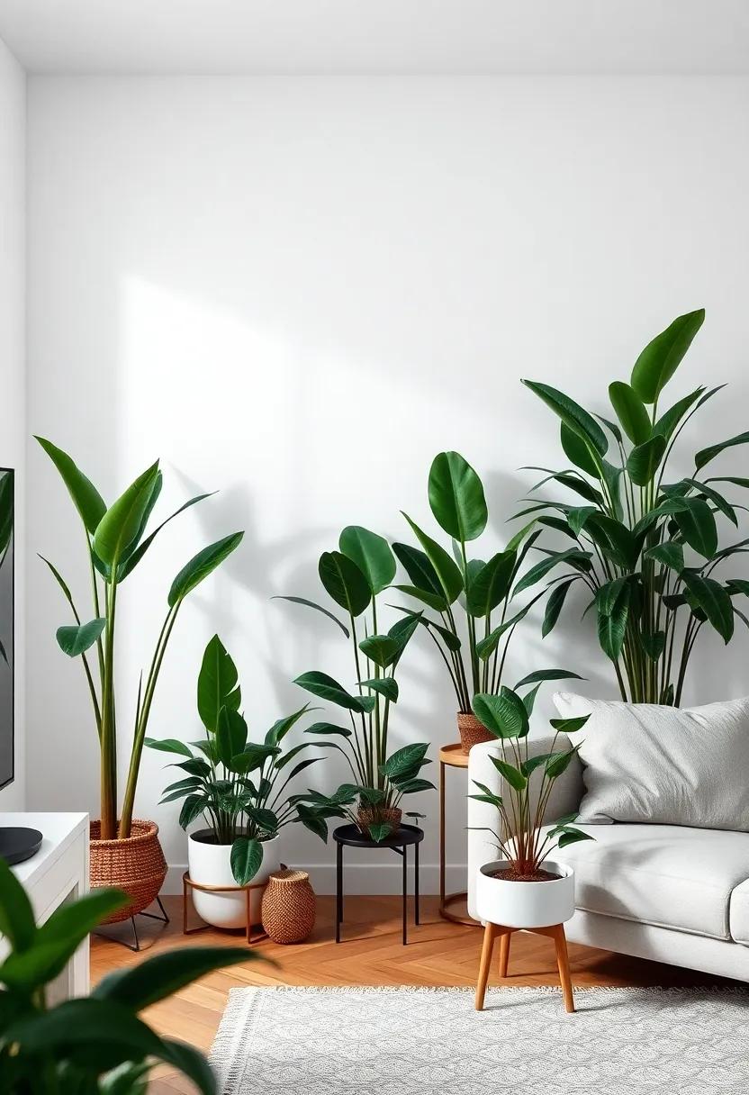 Workout from home: Incorporate a dedicated corner for potted plants that inspire you while exercising, keeping your living area fresh and⁢ motivating