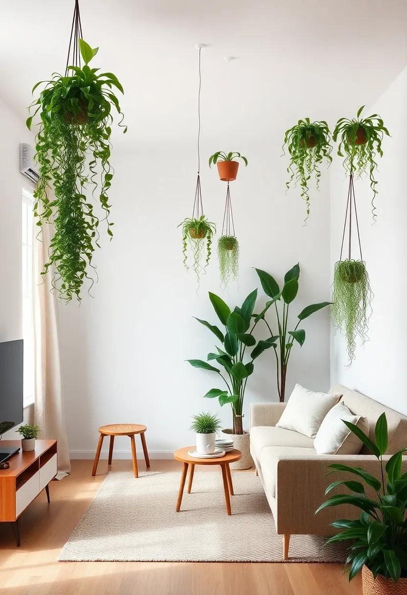 Incorporate hanging ​plants: Suspend trailing varieties⁣ such ​as spider plants or string-of-hearts from ceiling hooks for a whimsical touch