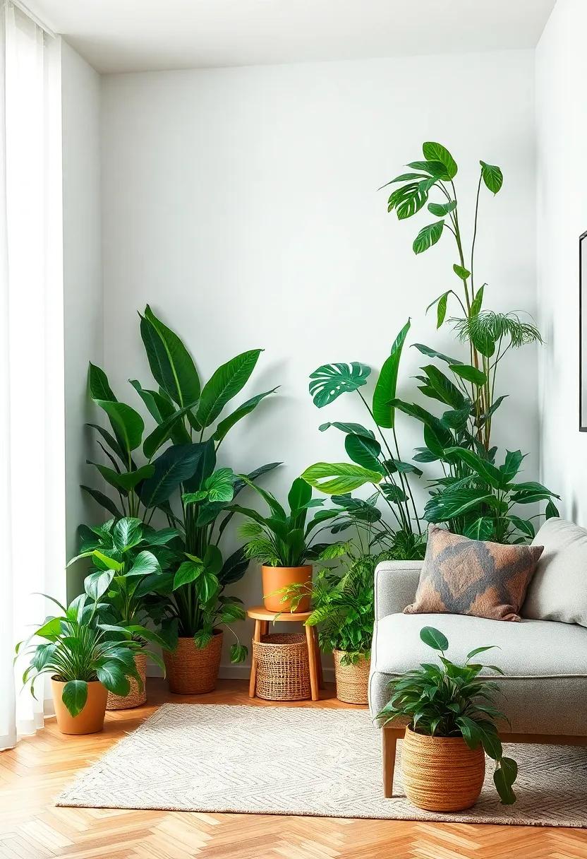 Craft a mini indoor ‌jungle: Arrange numerous plants together in one corner to mimic a ​lush, dense forest vibe within your apartment