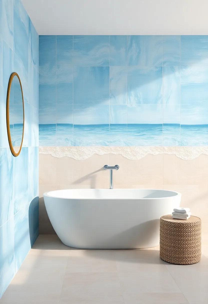 Coastal Inspirations: ⁤Bring⁤ the⁤ beach to your home with⁤ tiles in hues⁢ of ocean blues and sandy beiges that invoke a relaxed ⁤coastal⁤ vibe