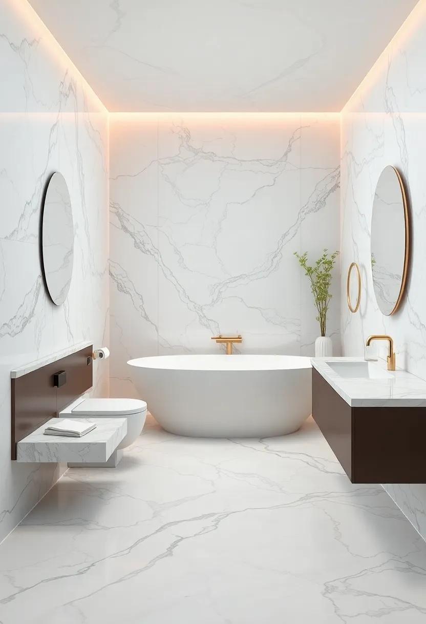 Luxe Marble ⁤Effect:⁤ Transform your bathroom into a sanctuary of sophistication with tiles ⁢that mimic the exquisite​ beauty ‌of natural ​marble at ⁤a fraction of ⁢the cost