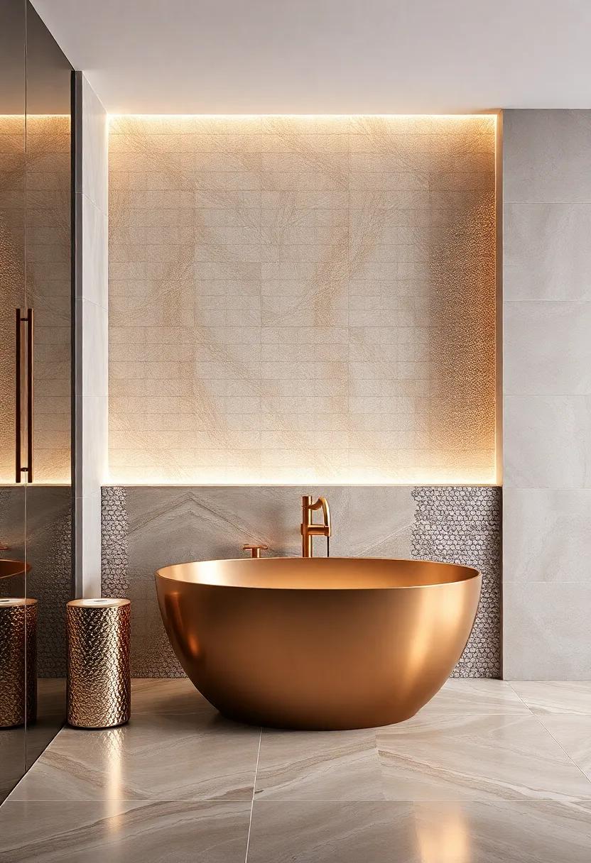 Metallic Accents: Discover ​tiles infused⁢ with metallic elements, adding a touch of glamour⁢ and sparkle​ to your bathing oasis