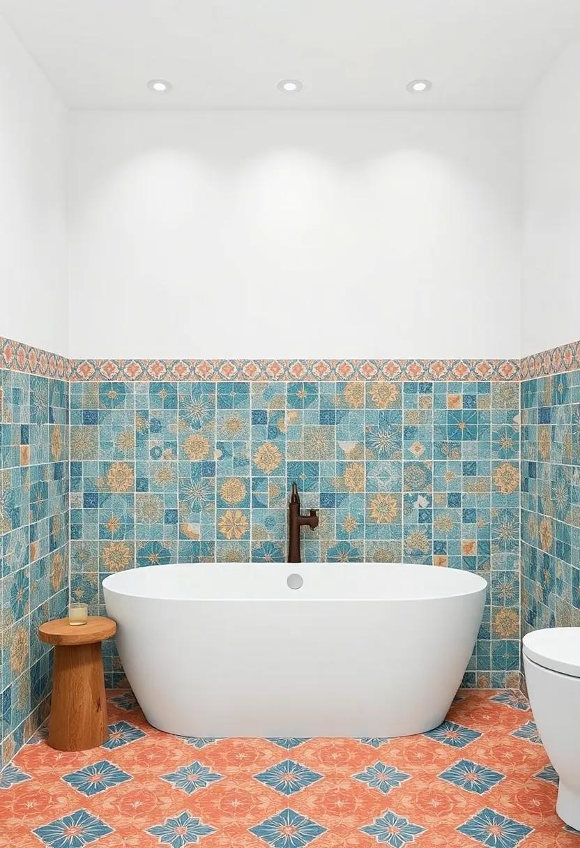 Vibrant Moroccan Inspired: ⁢Add a‌ splash of color and intricate detail with​ Moroccan-style ⁤tiles that bring artistry into your‌ bathing experience