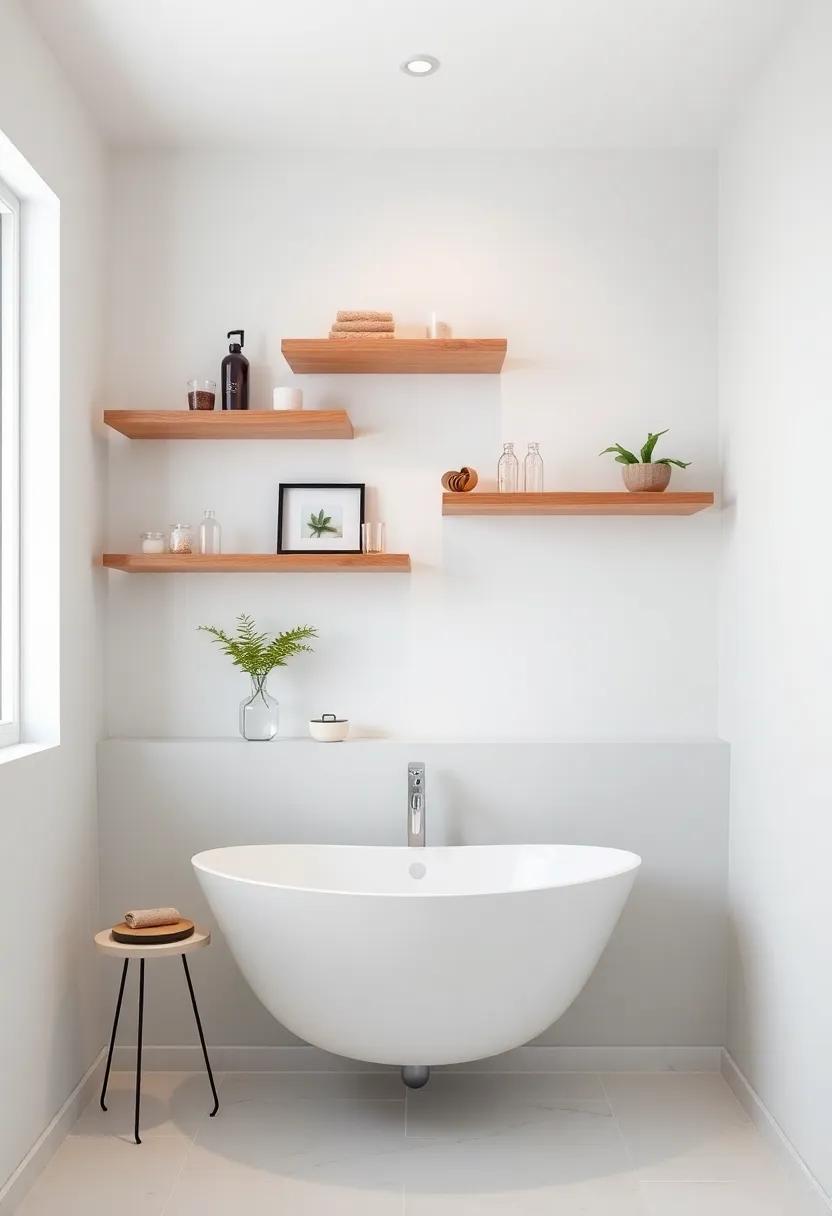 Artistic Display Shelves: Transform your bathroom into ​a gallery with artistic, ⁤sculptural‌ floating​ shelves ​that showcase your curated ‌collection