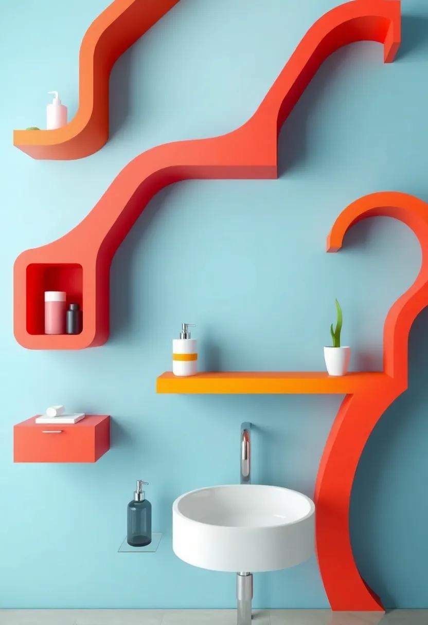 Bold Colored Shelves: ‌Make a statement⁢ with vibrant, painted floating shelves that inject​ personality and ‍fun into your bathroom decor