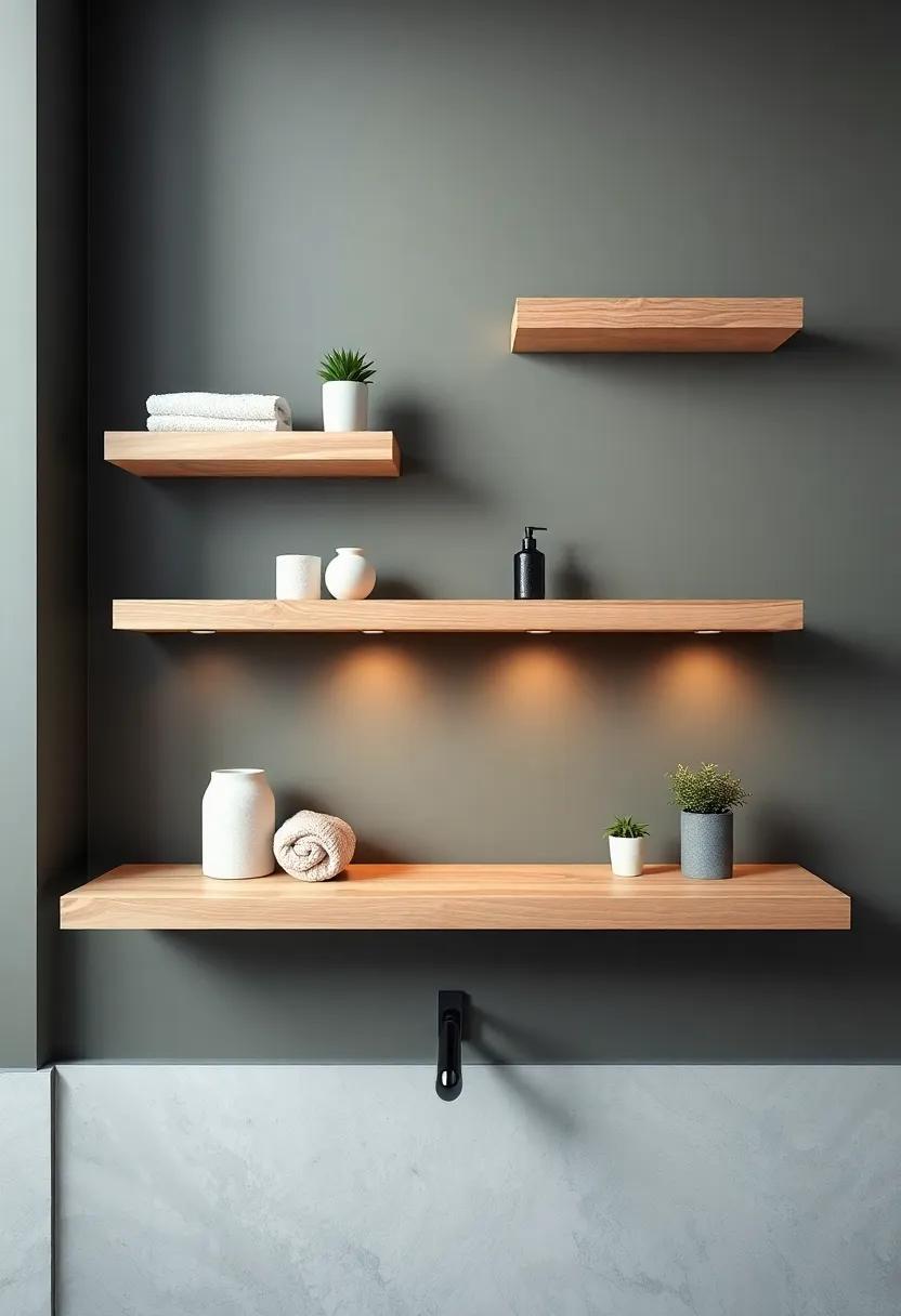 DIY ​Floating ⁢Shelves: get crafty and personalize your⁤ bathroom with handmade floating shelves that reflect your unique style and⁢ creative flair