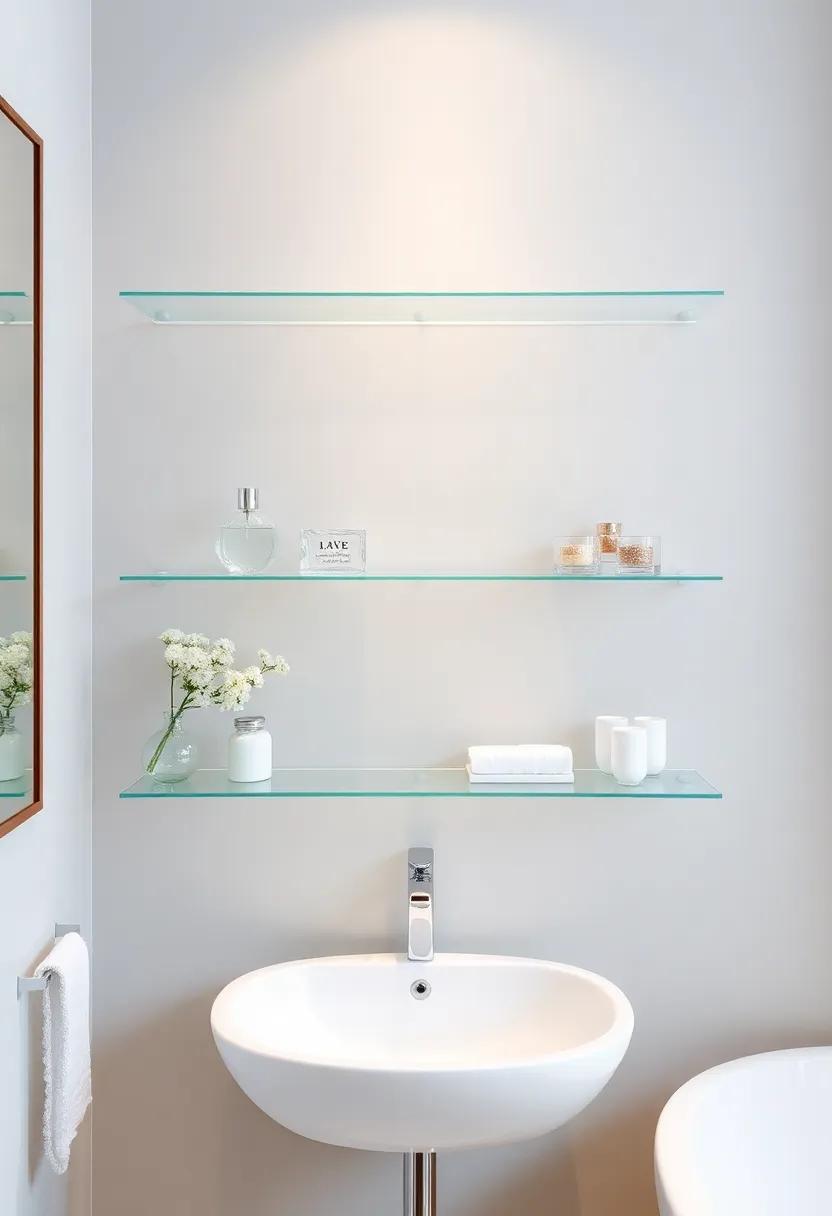 Elegant Glass Floating⁣ Shelves: enhance your space with transparent glass shelves that create an airy ‌feel, perfect‌ for showcasing ⁢delicate accessories