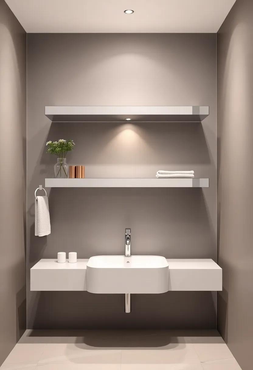 Mirrored Shelves: Reflect your ⁤style with mirrored floating shelves⁤ that add‌ depth and ‍brightness,making​ small bathrooms feel more spacious