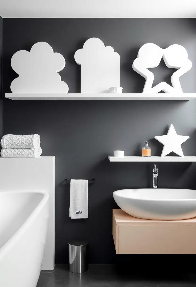 Playful Shapes: ⁣Explore ⁤floating shelves ​in playful​ shapes like clouds or​ stars to bring ‌a whimsical ‌touch to family ⁤or children’s bathrooms