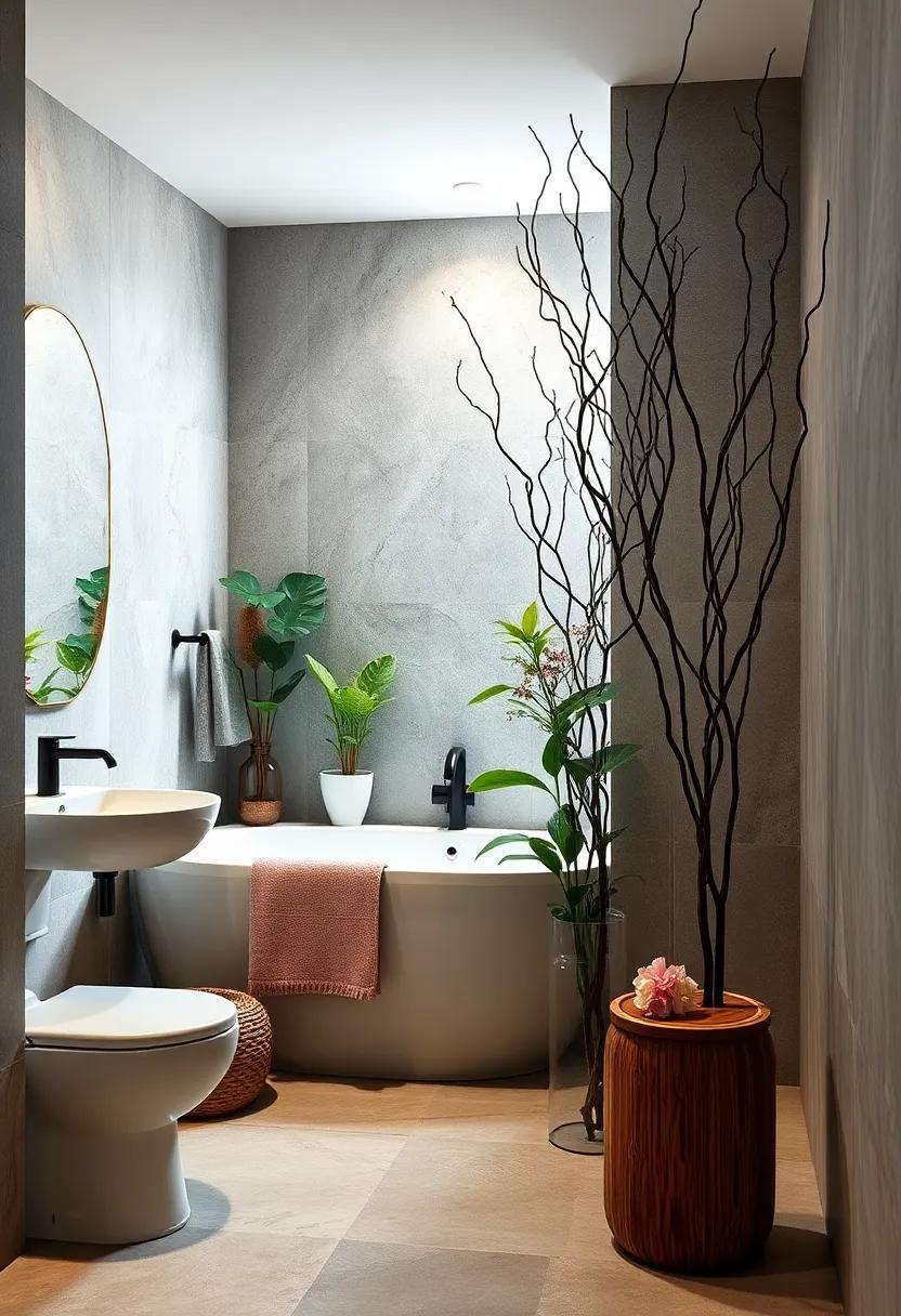 Bring Nature Indoors with Branches: Incorporate branches or twigs in tall vases as unique and sculptural decor elements, complementing your plant collection