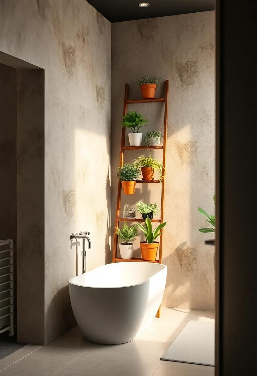 Install a Plant Ladder: Repurpose a wooden ladder to display potted plants at varying heights, adding an artistic touch while maximizing space