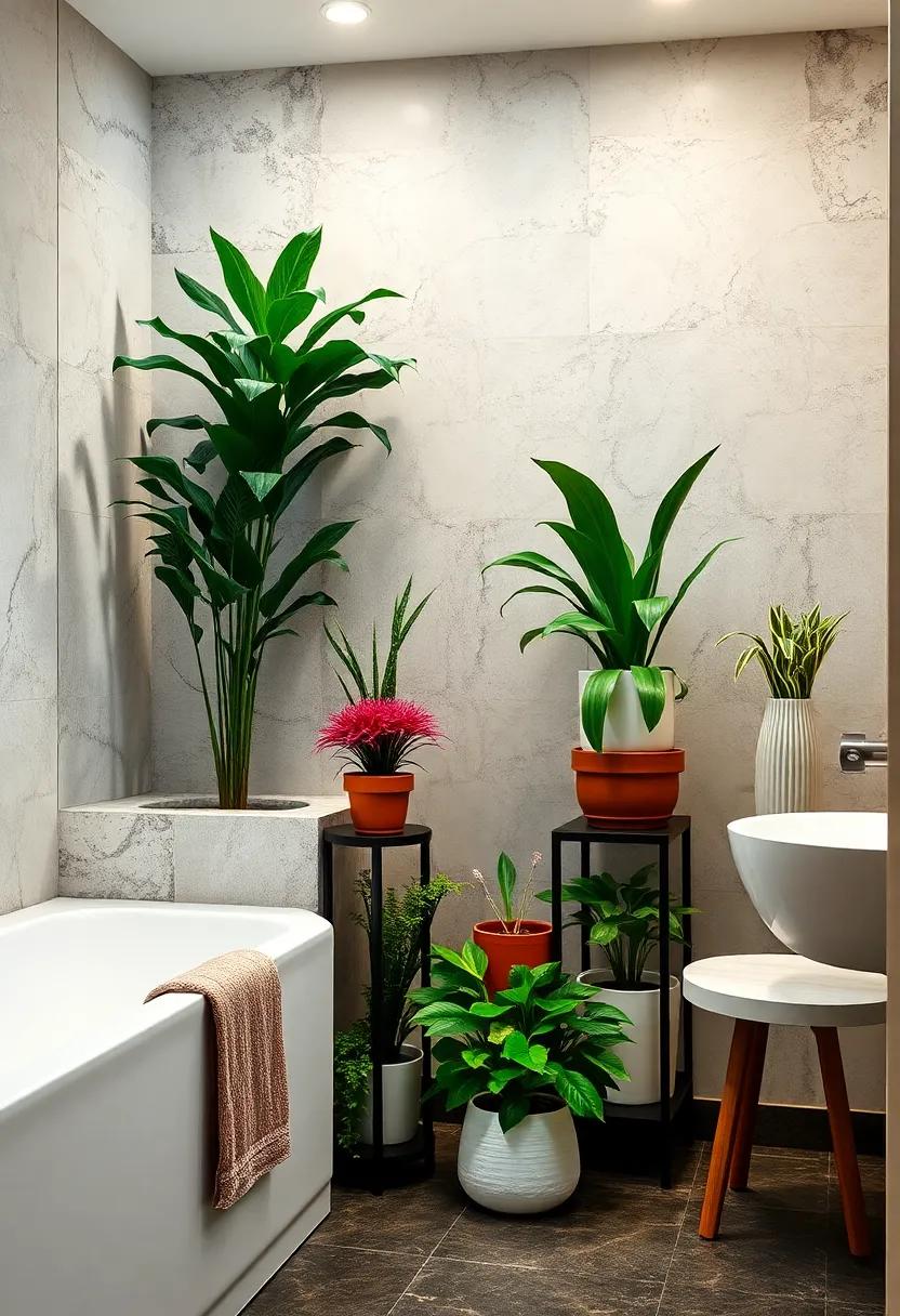 Stack Your Plants: Utilize tiered plant stands to display various plant heights while saving space and creating a dynamic visual impact