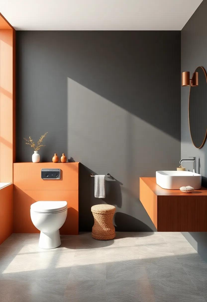 The ​Bold Elegance of charcoal and Luxurious⁣ Terracotta ​Finishes