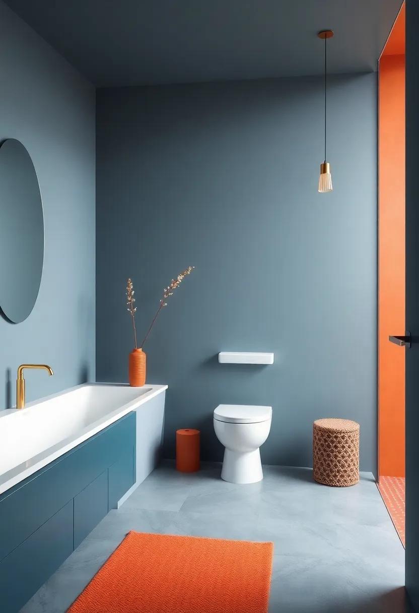 The Modern Appeal of Cool Slate Blue Walls and vibrant⁢ Terracotta Accents