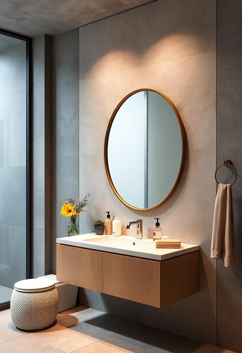 Artistic Framed Mirror: Choose a mirror with a⁣ unique artistic frame that acts ⁣as a statement‍ piece‌ in your⁤ bathroom