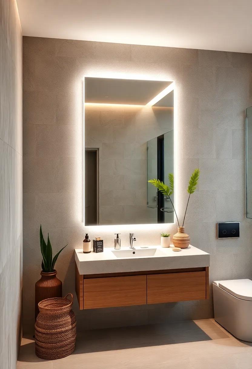 backlit ⁤Mirror: Illuminate your space with a sleek,⁣ backlit mirror that offers⁤ optimal lighting for ​daily grooming routines
