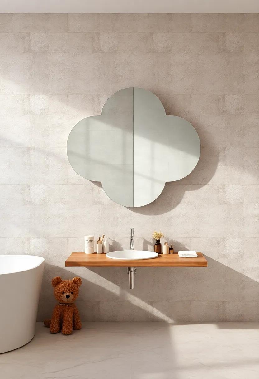 Cloud-Shaped Mirror: Embrace whimsy with a ⁤cloud-shaped design that ⁣captures the imagination,⁣ perfect for a playful bathroom