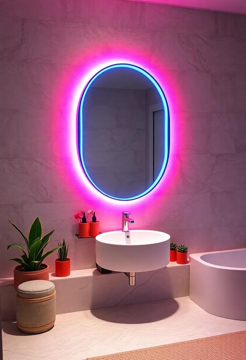 Colorful Neon Mirror: ⁤Add a playful touch with a neon-accented mirror that ⁤brings ⁤a vibrant energy ‍to your space