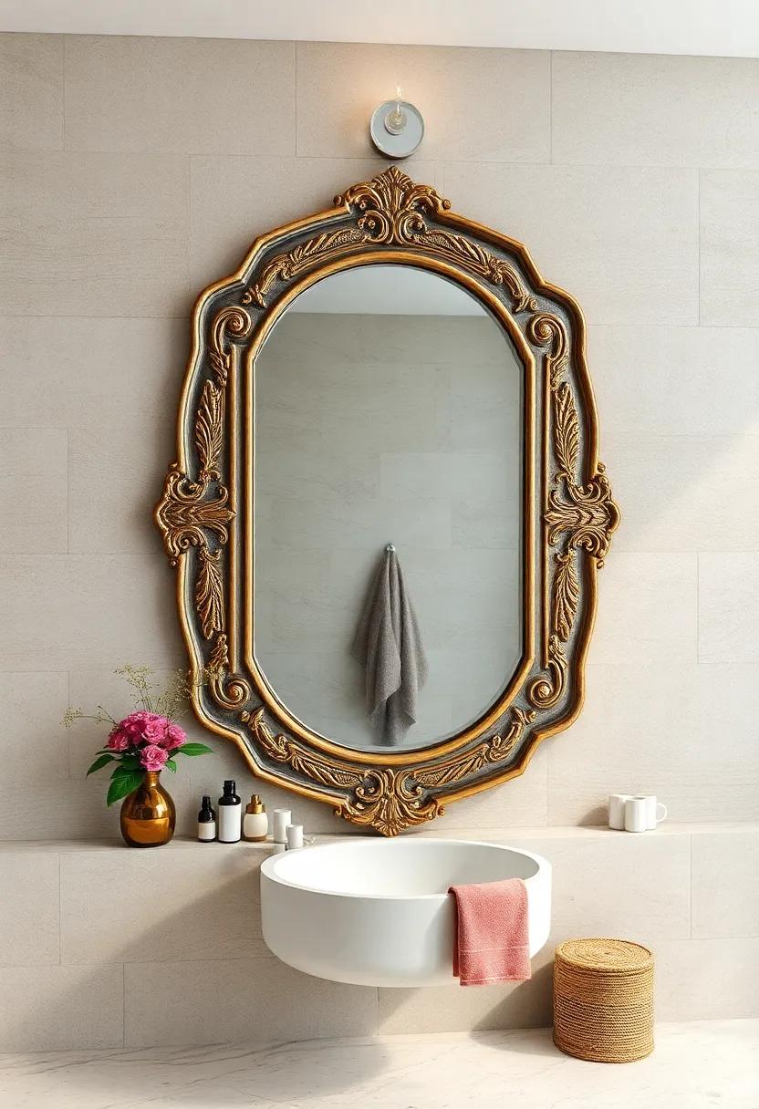Decorative Antique mirror:​ A vintage piece with intricate etching that brings character and sophistication to your decor