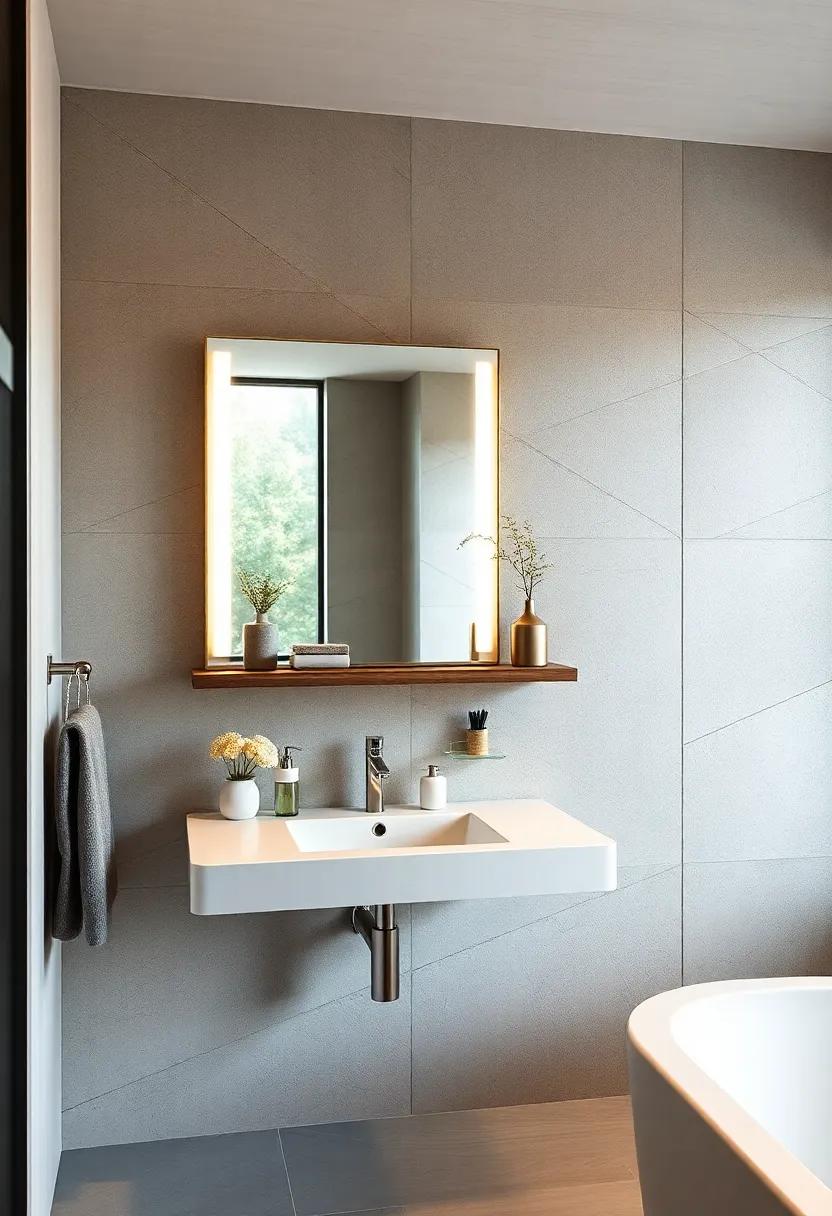 Floating​ Shelf Mirror: Maximize functionality with a mirror that features built-in shelving for ⁤your everyday essentials