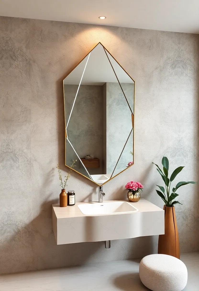 Geometric Wall Mirror: ⁢Perfect for modern spaces, this ⁢mirror features ‌sharp ⁣angles and overlapping shapes that​ create an ⁣artistic focal point