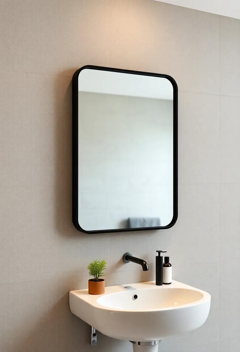 Minimalist ⁤Black Frame Mirror: A simple black⁤ frame complements any​ color⁤ scheme‌ while maintaining⁤ a polished appearance