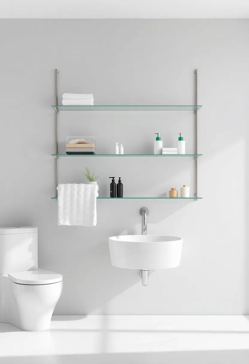 Glass and Steel Wall Units: Elevate your bathroom’s vibe with modern glass and steel units that exude elegance and sophistication