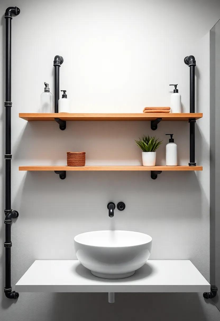 Industrial Pipe Shelving: Channel an urban vibe with industrial pipe shelving that combines durability with a trendy aesthetic