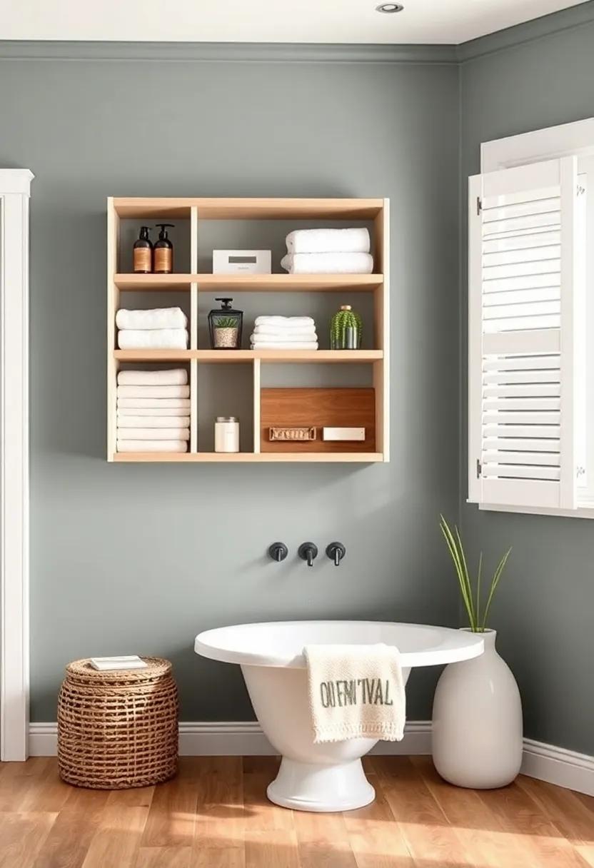 Shuttered Wall Units: Play on the farmhouse trend with shuttered wall units that lend a relaxed atmosphere while keeping things organized