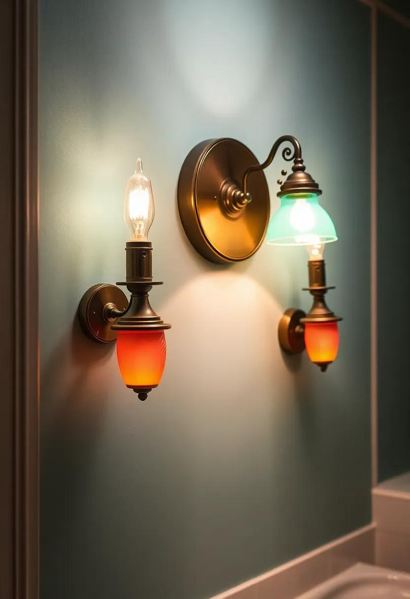 Retro Revival: Vintage-inspired sconces with colorful ‍glass shades can infuse your bathroom​ with a playful, lively aesthetic