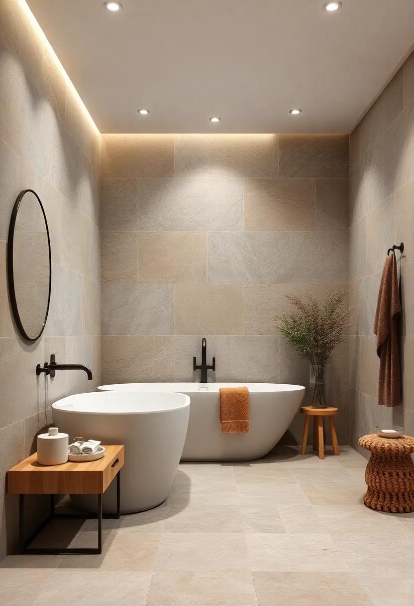 Nature-inspired Textures: Opt for natural stone tiles‌ that bring the outdoors in,‍ creating a calming, earthy sanctuary