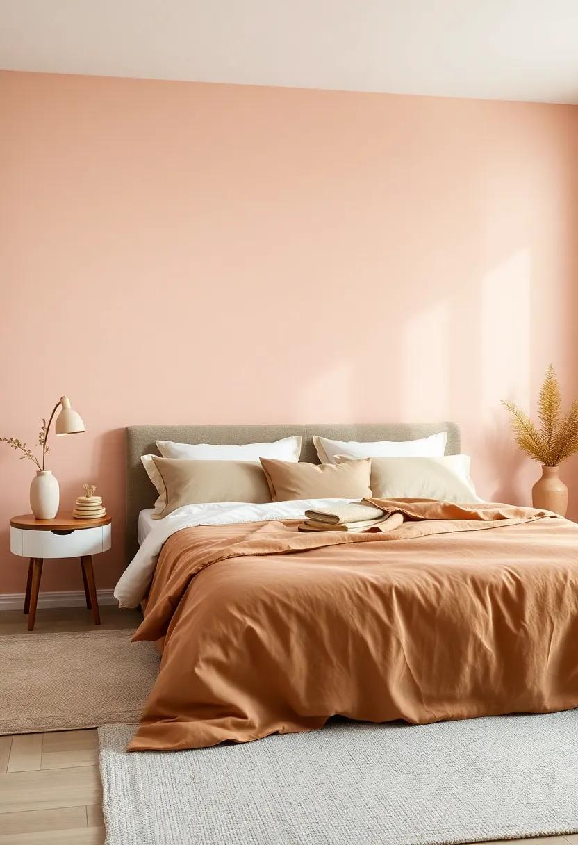 Warm Neutrals: Complementing ​Pastel Walls with Earthy Bed ‌linens