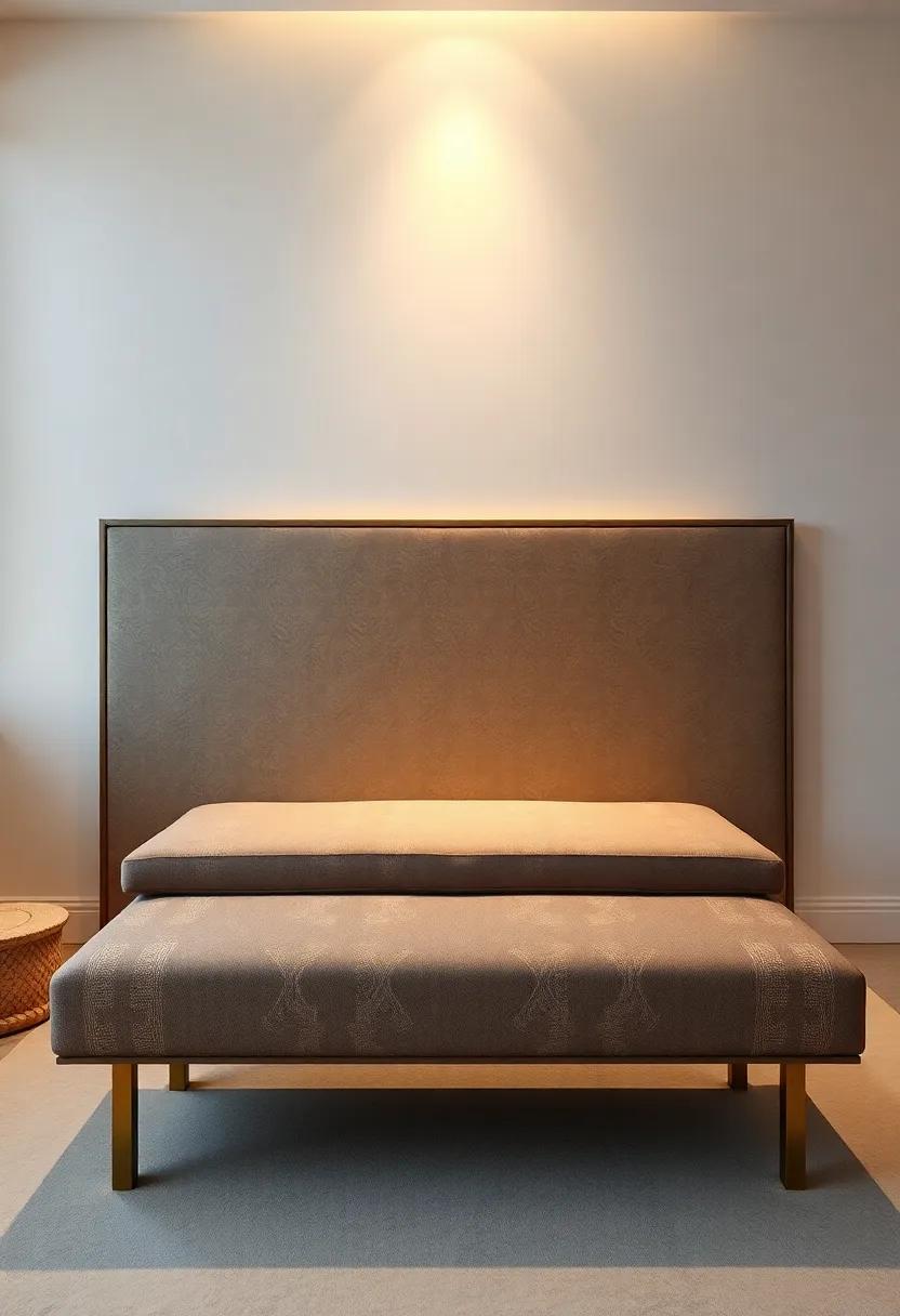Accent Lighting Magic: Highlighting Gold Elements in ⁤Bedroom benches