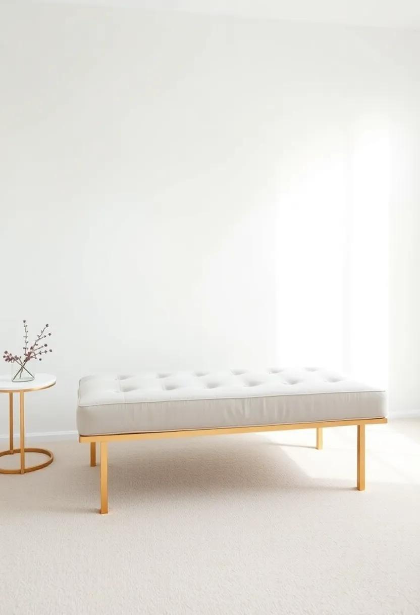 The ⁣Allure of Minimalism: ​Simple Gold-Accented Bench designs for Modern‌ Homes