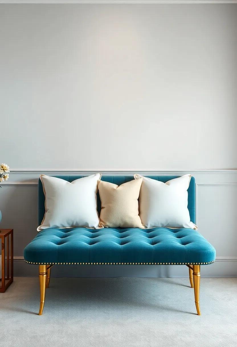 The Luxurious Feel ‌of ⁢Velvet ‍and​ Gold Combined in Bedroom Seating