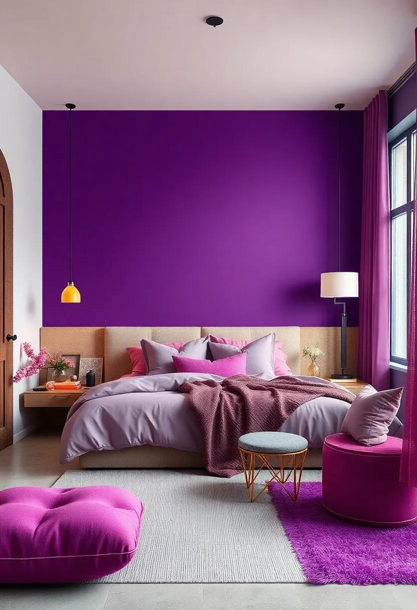 Coral ⁣and Purple: A‍ playful and​ energetic⁢ fusion, this ⁣combination energizes the space while maintaining a sense‌ of harmony