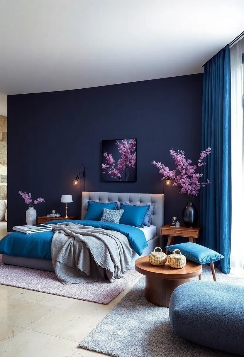 Midnight Blue and‍ Lilac: This striking contrast‍ creates ⁣a celestial feel, making your space​ serene while ⁤invoking⁣ the mystery ⁤of the night sky
