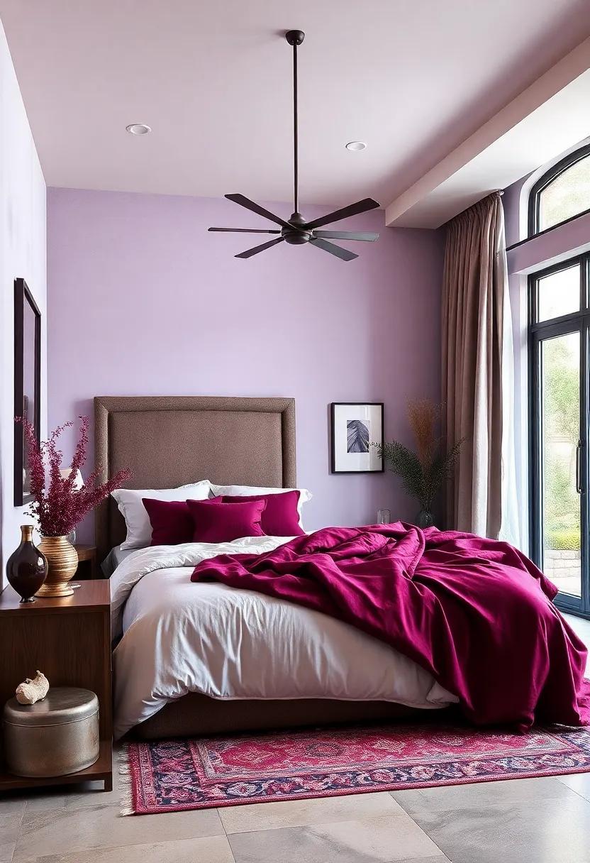 Rustic Maroon and Soft Lavender: A refined yet rustic ⁣combination that balances warmth with softness,perfect‌ for⁣ a cherished retreat