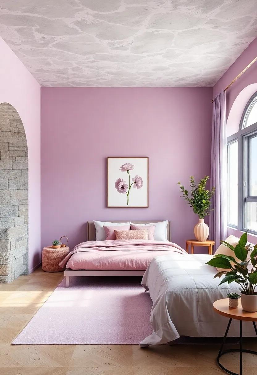Soft ⁣Lavender and ‍Dusty Rose: A delicate​ pairing that brings serenity and romance to ‌your space, perfect for ⁤a calming atmosphere