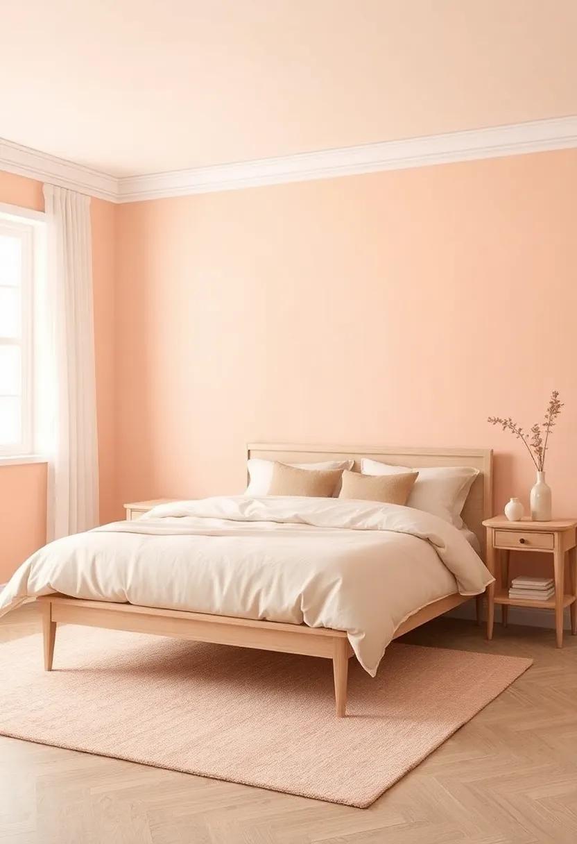 Soft Peach: Gentle and nurturing, soft peach works wonderfully in combination with white or ⁤light wood furniture for a soft ⁤and inviting aesthetic