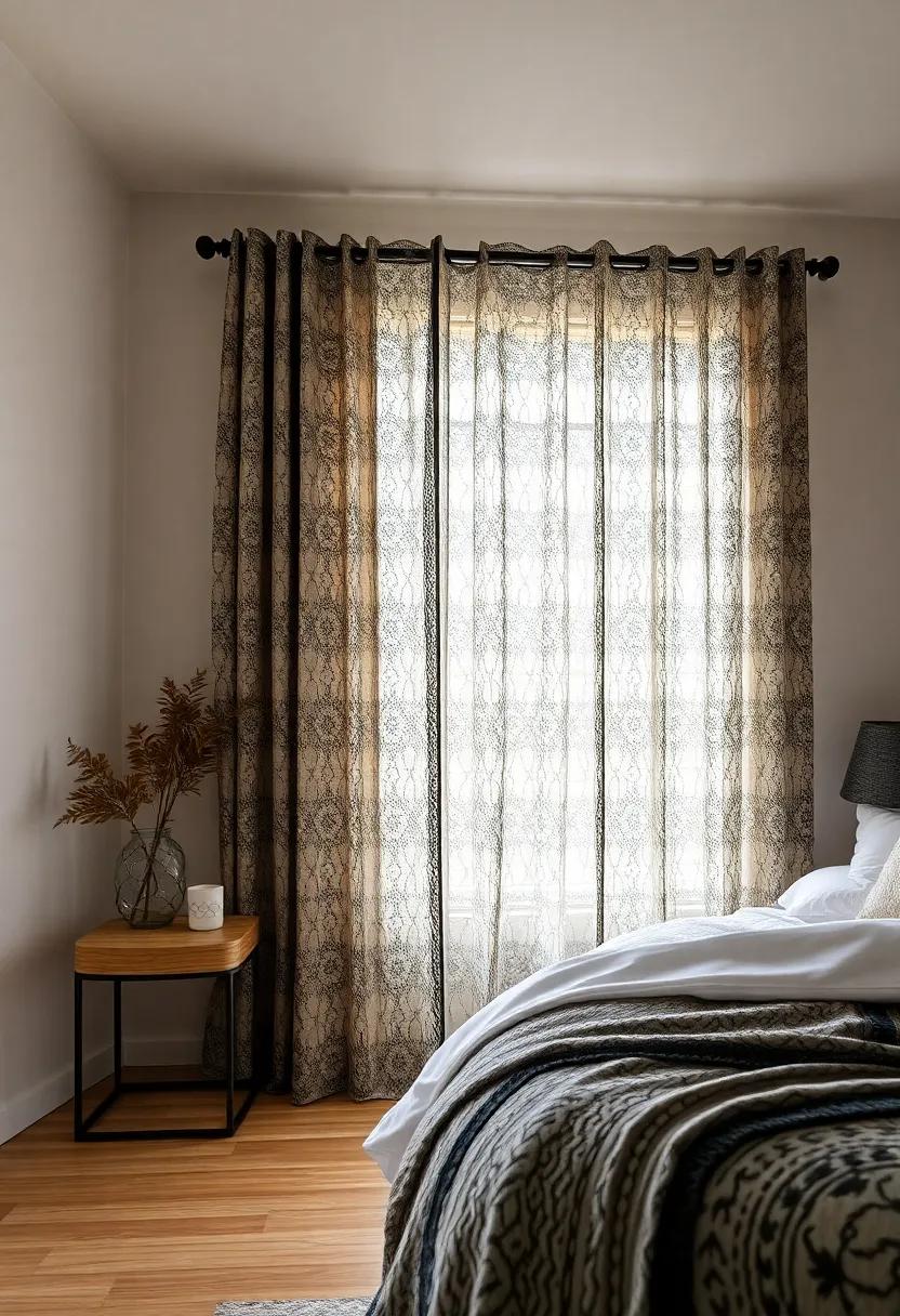 Industrial Edge: Achieve an edgy look by pairing sheer lace with metal or wood accents, creating a striking contrast that speaks to modern design