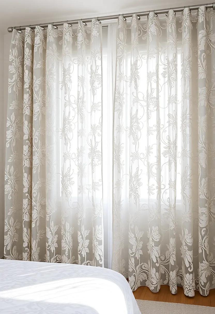 Bold Patterns: Select lace with bold floral designs to make a statement, allowing them to become the focal point of your bedroom