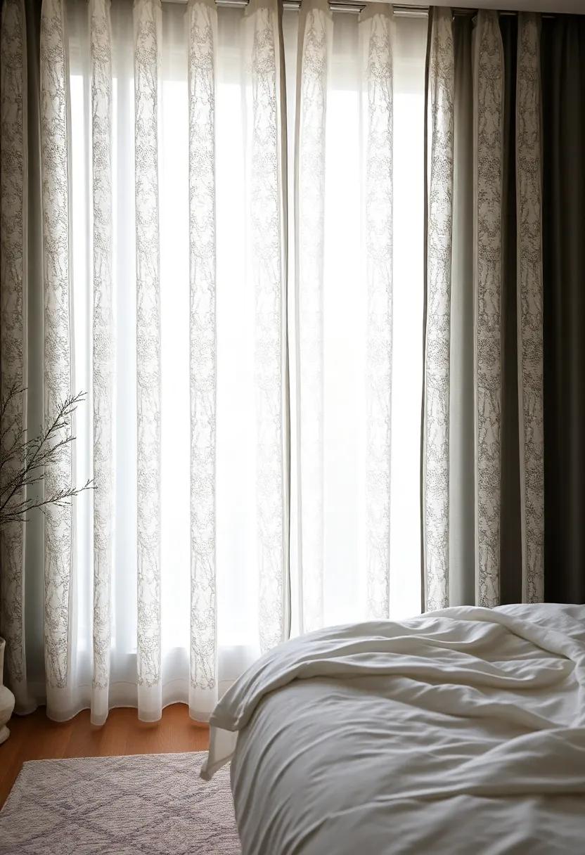 Ombre Dreams: Experiment with ombre lace curtains that transition subtly from dark to light, providing a modern twist to a timeless material
