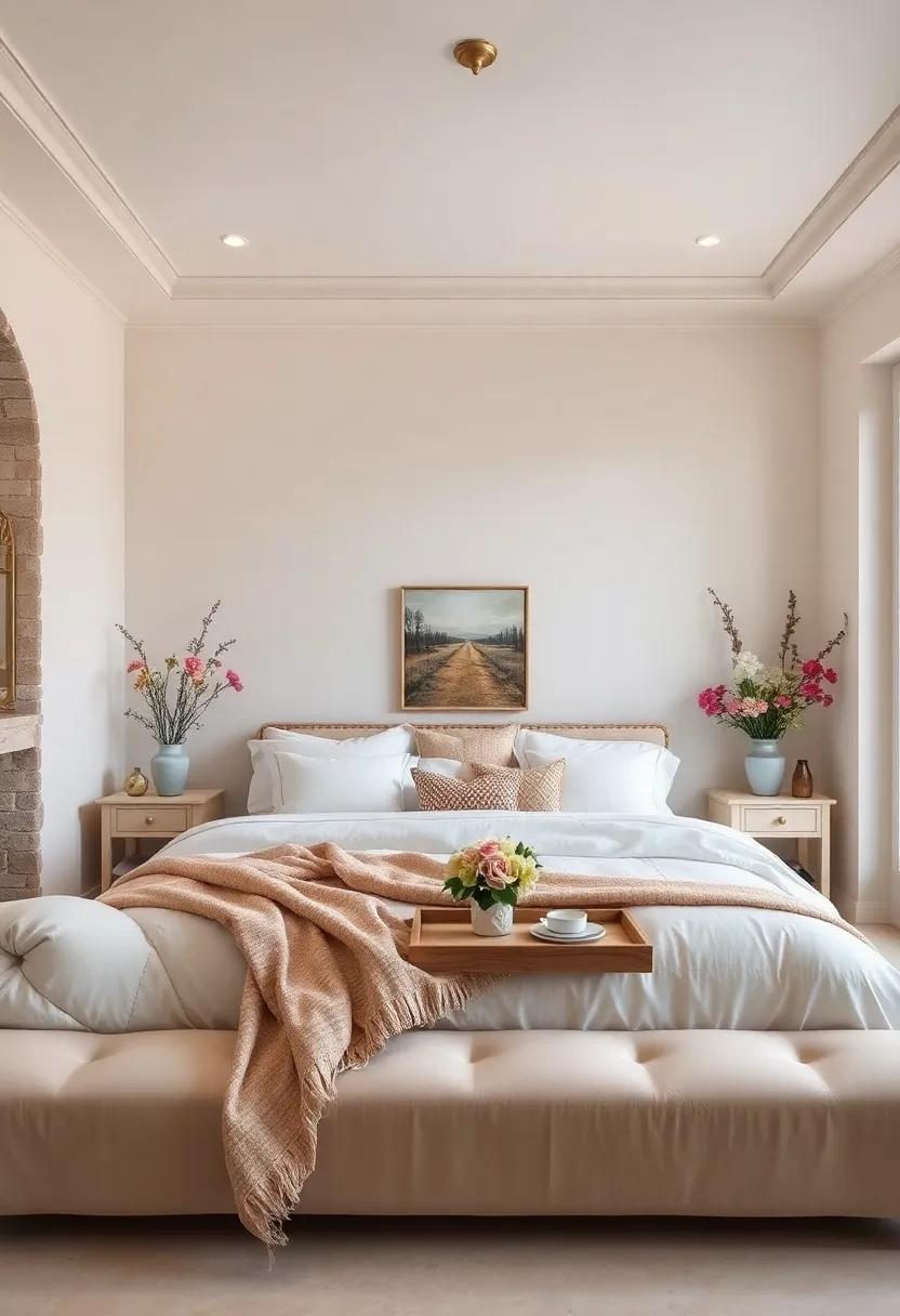 French Country: Embrace⁢ the elegance of French country style with soft whites, gentle⁤ yellows, and floral accents that create an inviting and tranquil bedroom ​ambiance