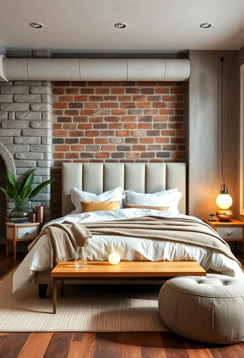 industrial Serenity: Balance​ the raw⁢ elements‍ of an ‌industrial space with soft textiles and a⁤ warm neutral palette to create a unique bedroom that is both edgy and calming