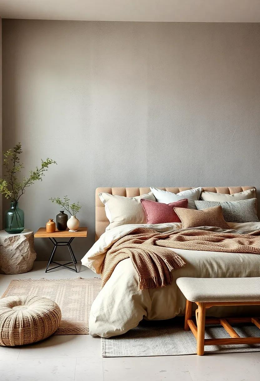 Textured ⁤Layers: Explore the art of ⁤layering textures with ⁢velvety cushions, knitted throws, and linen ‌duvet ‍covers in muted taupe tones for⁢ a ‍cocoon-like retreat that beckons ‌relaxation